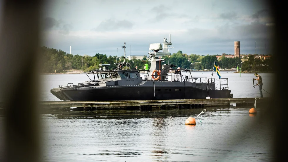 Det flytande forksningslaboratoriet, båten Enforcer III i Västervik, Gränsö i september 2021.