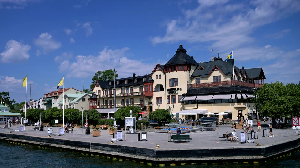 En brand bröt ut på ett skärgårdsfartyg vid Vaxholm utanför Stockholm. Arkivbild.