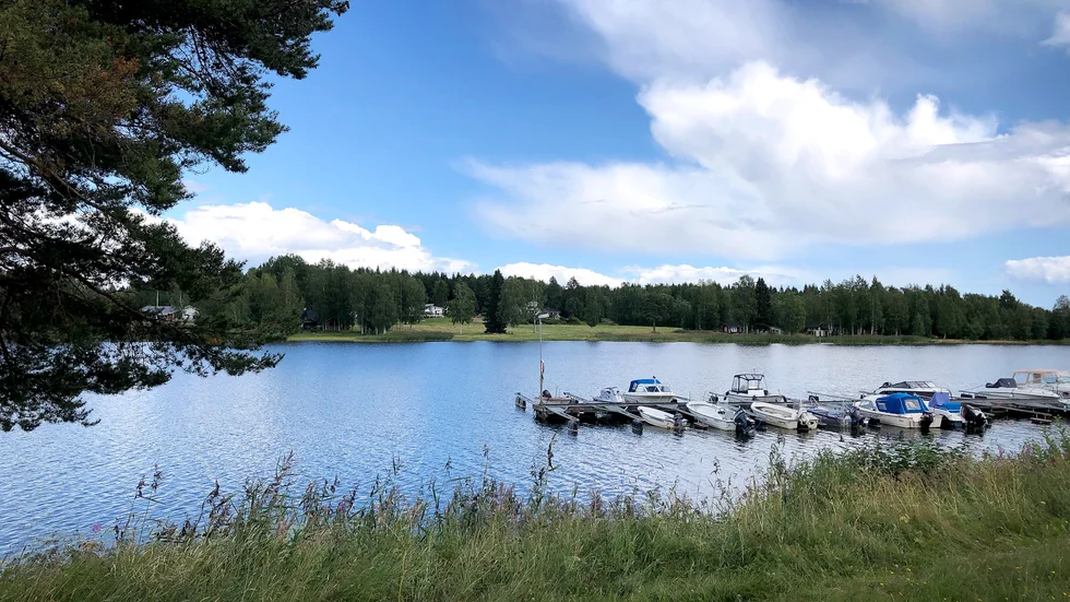 Båthamnen vid fårösundet.