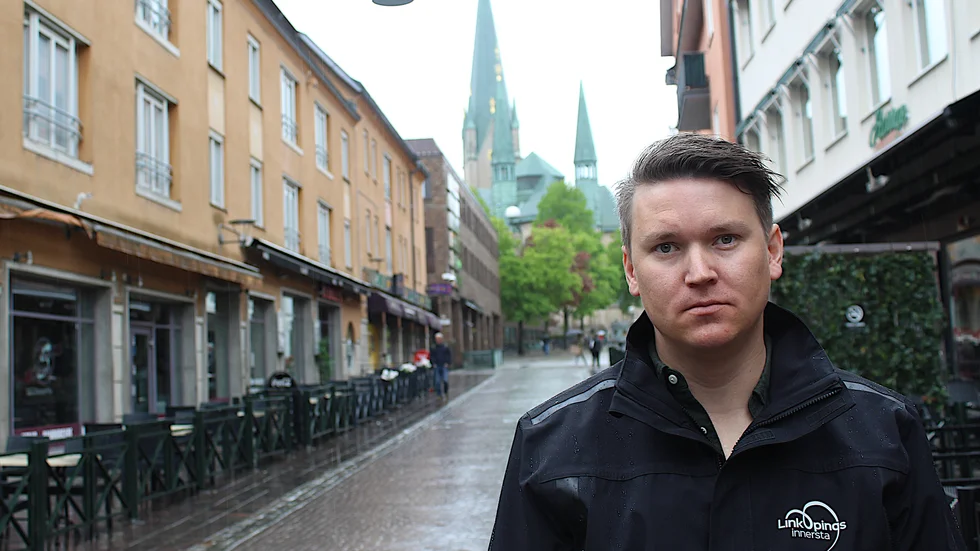 David Nilsson, vd Linköpings innersta, berättar att åtta av tio näringsidkare i centrala Linköping sågar svenska statens stödpaket.