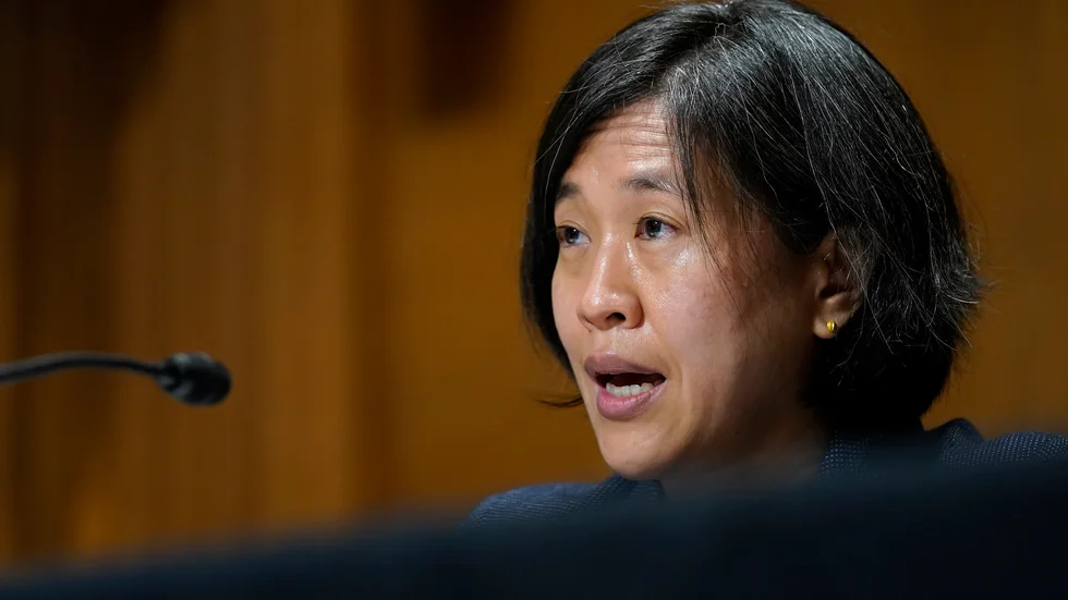 USA:s chefsförhandlare Katherine Tai. Bild från tidigare i maj.