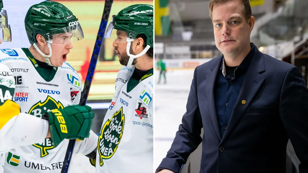 Pontus Andreasson, till vänster, hyllar Per Kenttä, till höger.