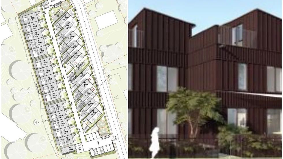 Nya radhus planeras längs Hildur Ottelinsgatan. Exakt utseende bestäms senare. 