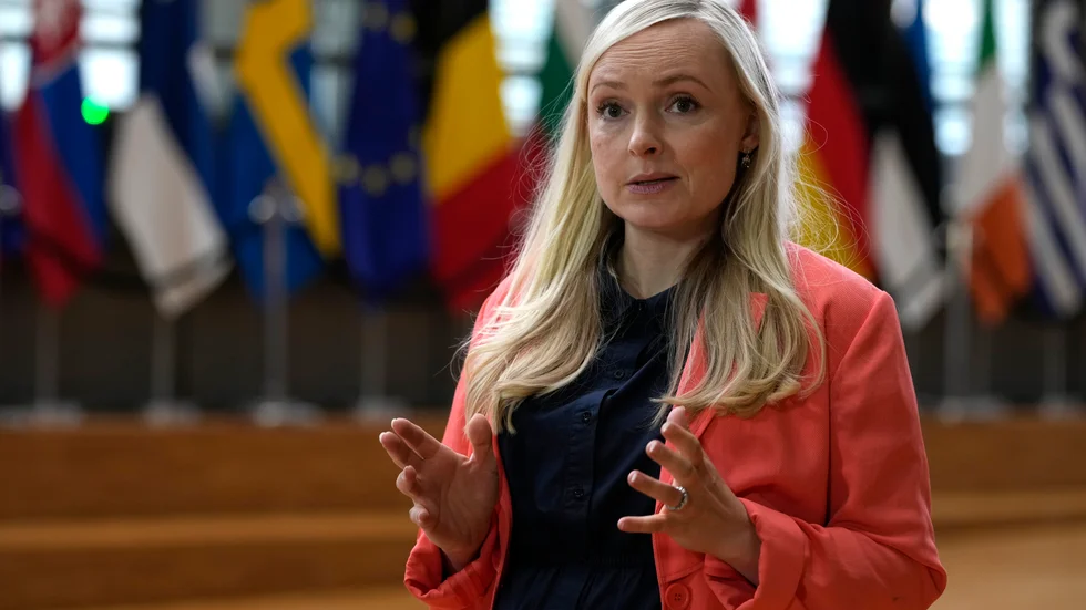 Maria Ohisalo leder De gröna och är Finlands inrikesminister. Arkivbild.
