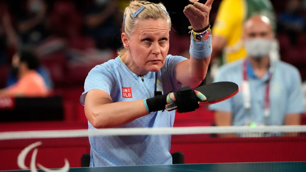 Anna-Carin Ahlquist (bilden) och Ingela Lundbäck förlorade finalen mot Kina i Paralympics.