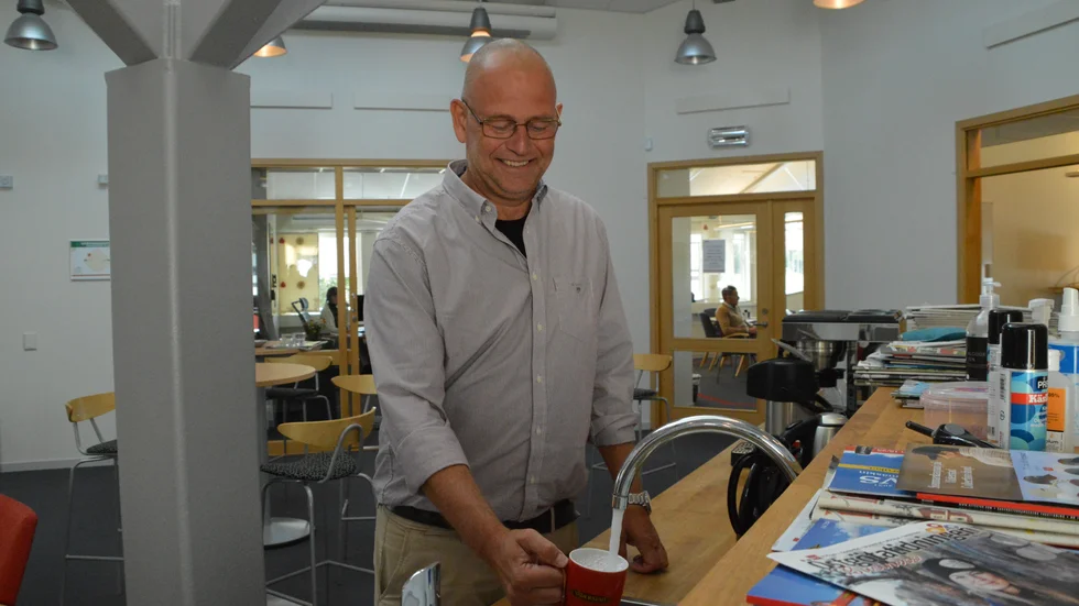 På Väderstad används inget vatten till produktionen, berättar Per Nilsson.