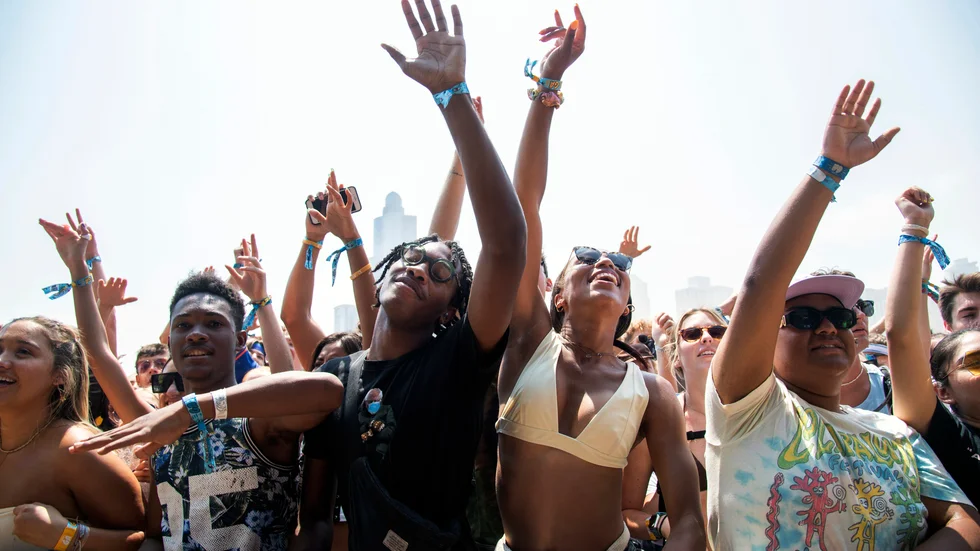 Festivalbesökare på Lollapalooza i Chicago i slutet av juli. Arkivbild.