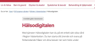 Digital hälsocentral lanseras i Västerbotten