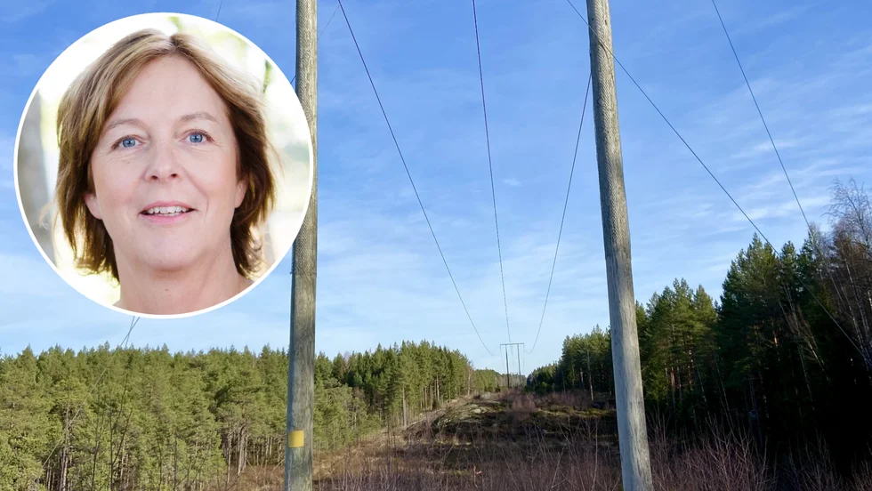 Katarina Skarp från Knutsta gård är en av flera markägare som nobbar Vattenfalls planer på ytterligare luftburna elledningar mellan Katrineholm och Hedenlunda. 
