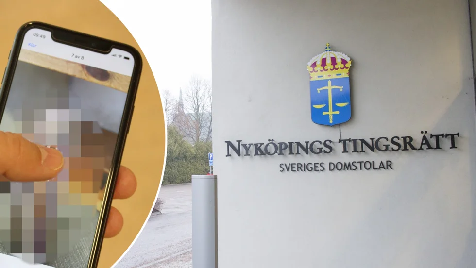 En man åtalas vid Nyköpings tingsrätt för att ha skickat penisbilder till en arbetskamrat.