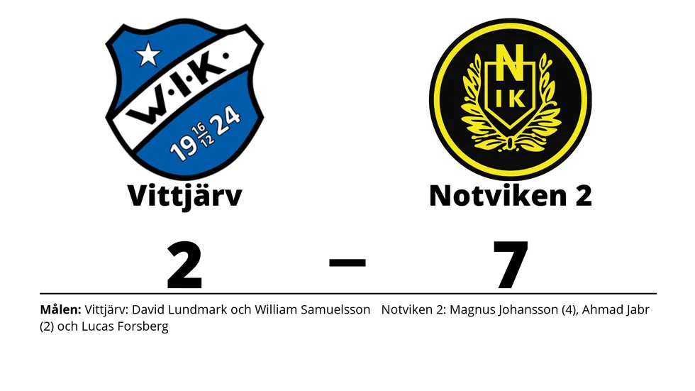 Vittjärvs IK förlorade mot Notvikens IK 2