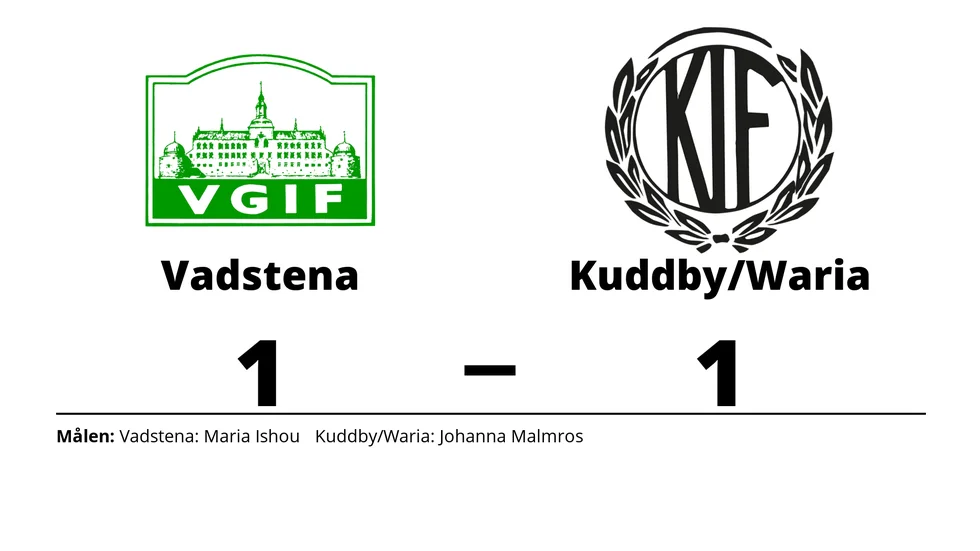 Vadstena GIF spelade lika mot Kuddby IF/IK Waria