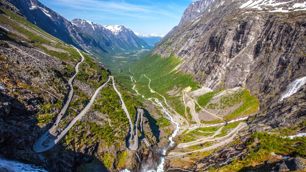 Trollstigen, norsk serpentinväg.
