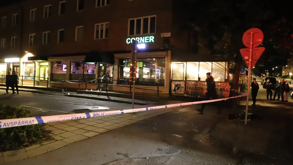 Skjutning i centrala Märsta under fredagskvällen.
