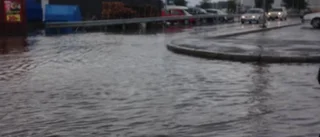 Skyfall och regnkaos i Luleå