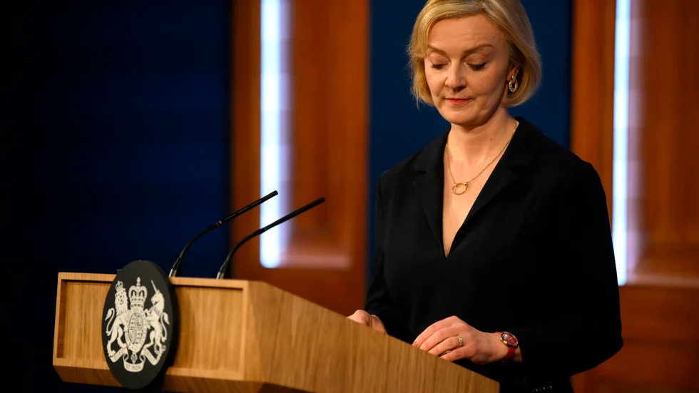 Storbritanniens premiärminister Liz Truss. Bild från i fredags.