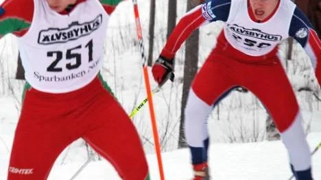 Adrian Bergström, Strömnäs GIF, och Joakim Persson, Antnäs BK, kämpade i H19-20. Adrian var snabbast.