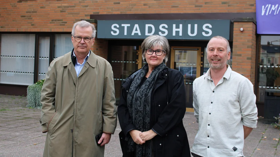 Jacob Käll (C), Helen Nilsson (S) och Lars Johansson (V). Tillsammans meddelade de på en presskonferens på fredagen att de bildar politisk majoritet.
