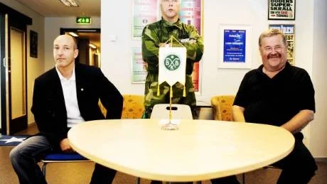 Trio. Nya klubbdirektören Micael Selini, ordförande Ola Karvonen och avgående Ingemar Ek. Foto: Ida Axelsson
