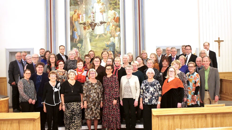Körsångare i Pajala kyrka.