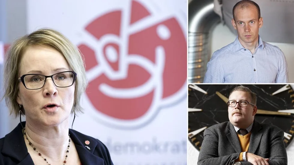 Rosornas strider. Maria Stenberg och Gustav Uusihannu (överst) är två socialdemokrater som drabbats av maktspel inom partiet. Statsvetaren Simon Matti tror att det kan slå tillbaka mot S i valet.