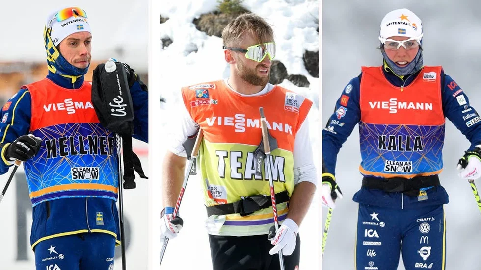 Marcus Hellner, Petter Northug, Charlotte Kalla.