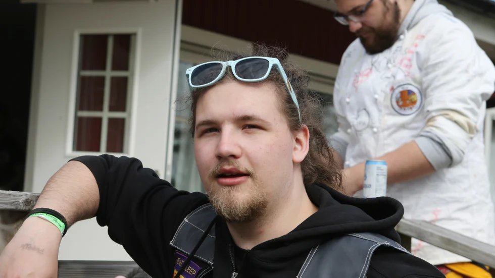 Magnus Stenqvist som pluggar i Jönköping tycker att studentfesten Absolut Gotland är ”bara underbart”.