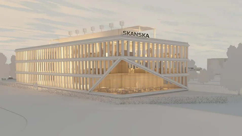 Skanska vill bygga nytt. Skanska vill köpa mark av Luleå kommun för att bygga ett nytt kontor på Östermalm. Här är en första volymskiss av det nya kontoret.