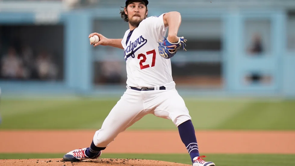 Los Angeles Dodgers kastare Trevor Bauer. Arkivbild.