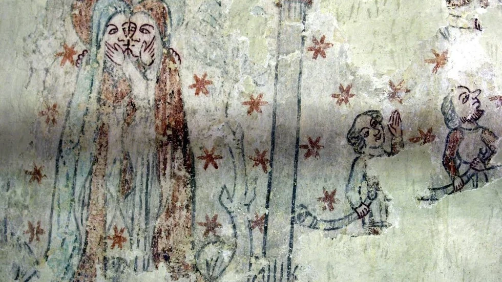 bäl. Målning i Bäl kyrka.