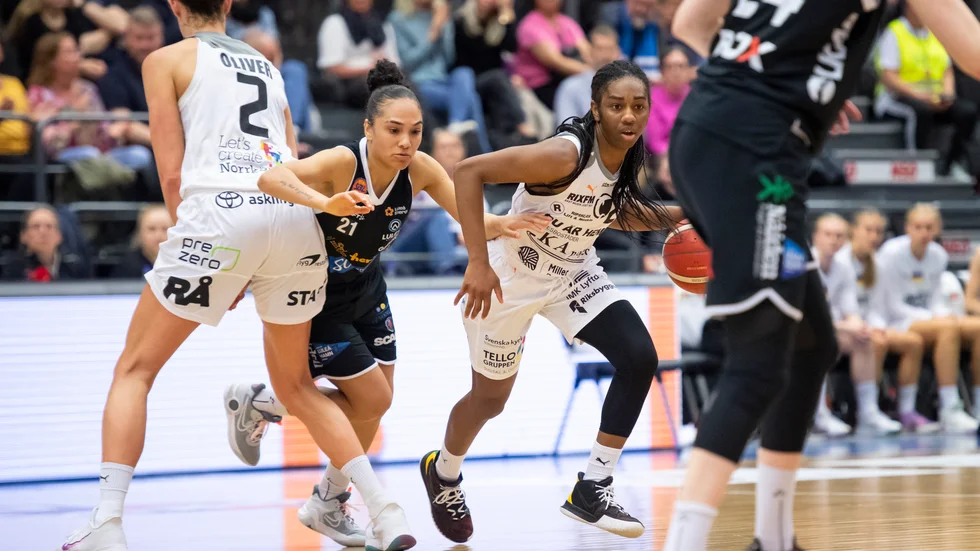 Brooke McCarty-Williams i Luleå Basket gick poänglös i den fjärde perioden.