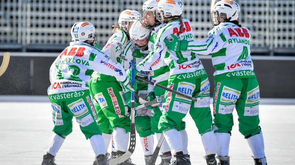 Västerås jublar efter SM-guldet under fjolårssäsongen. Arkivbild.
