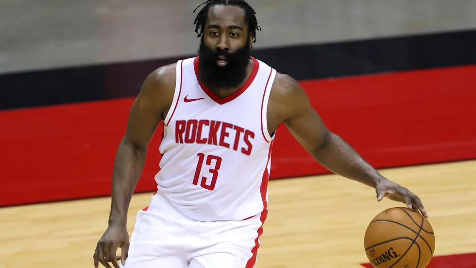 Houston Rockets James Harden under en träningsmatch förra veckan.