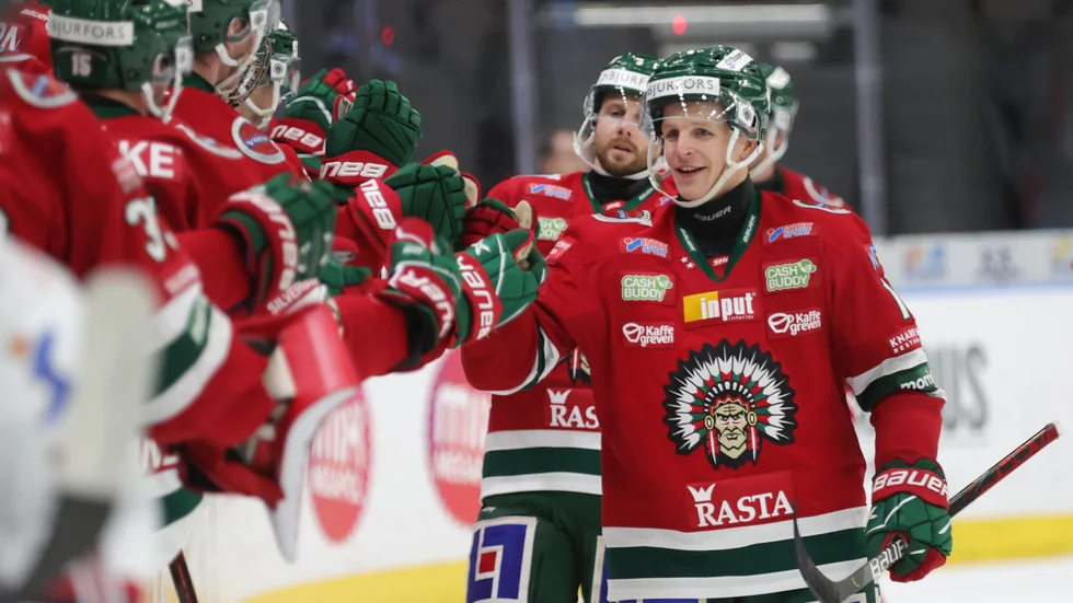 Max Friberg låg bakom Frölundas 1–1-mål. Arkivbild.