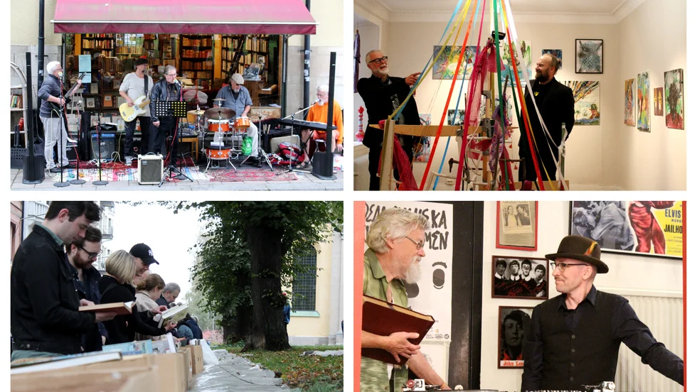 Knäppingsborgsgatan levererade. Här hände det mest. Livemusik (Som Waits m fl), Utställning på galleri 7B (Olle Schmidt och Fredric Ilmarson), bokrea från Antikvariatet och 78-varvare DJ:s i form av The Brus Brothers (Lars- Olof “ Fiffe” Ohlsson och David Tellström) på Vaxkupan.