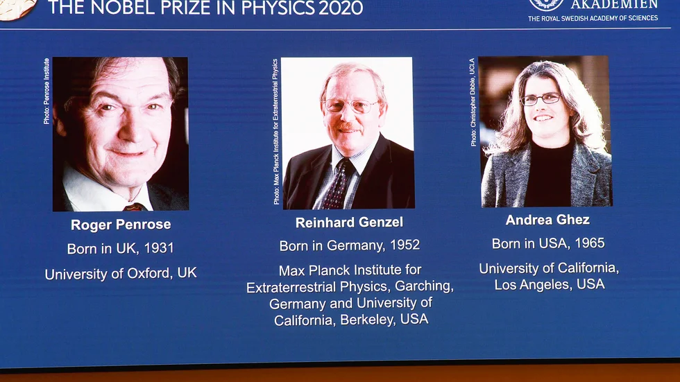 Roger Penrose, Reinhard Genzel och Andrea Ghez tilldelades årets Nobelpris i fysik.