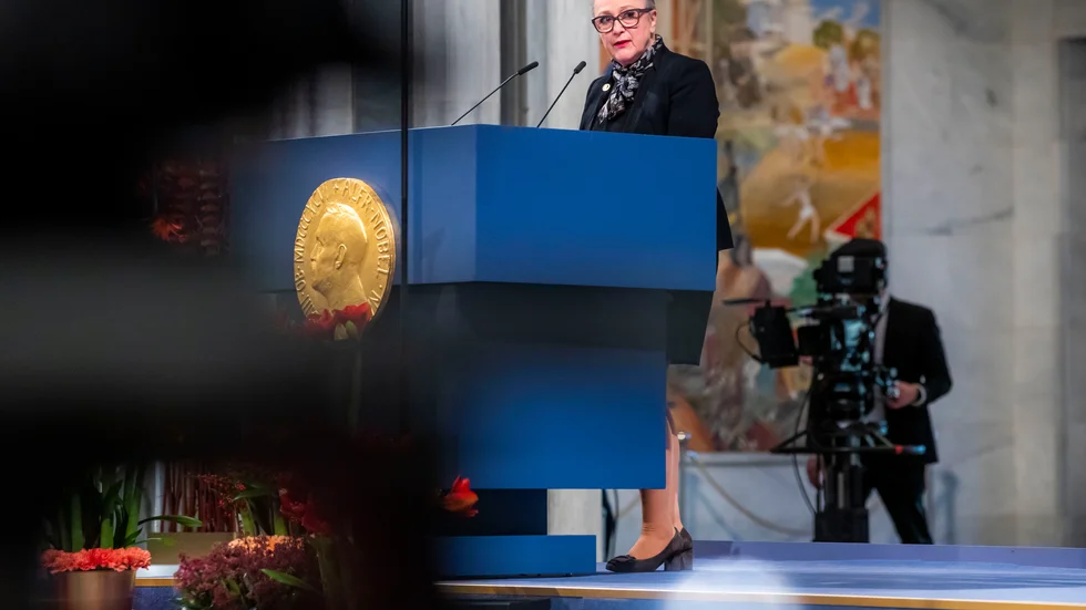 Norska Nobelkommitténs ordförande Berit Reiss-Andersen ska på fredagen berätta vem som får fredspriset 2020. Arkivfoto.