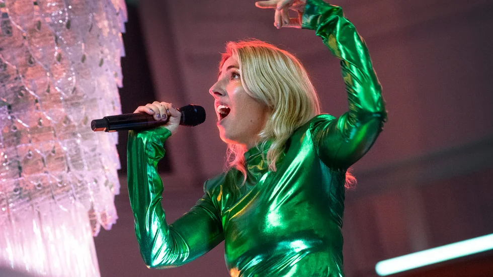 Veronica Maggio under sin hemliga konsert på ett hotell i Stockholm i lördags.
