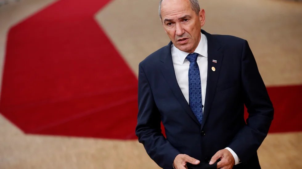 Sloveniens premiärminister Janez Jansa kan fällas i en ny misstroendeförklaring. Arkivbild.