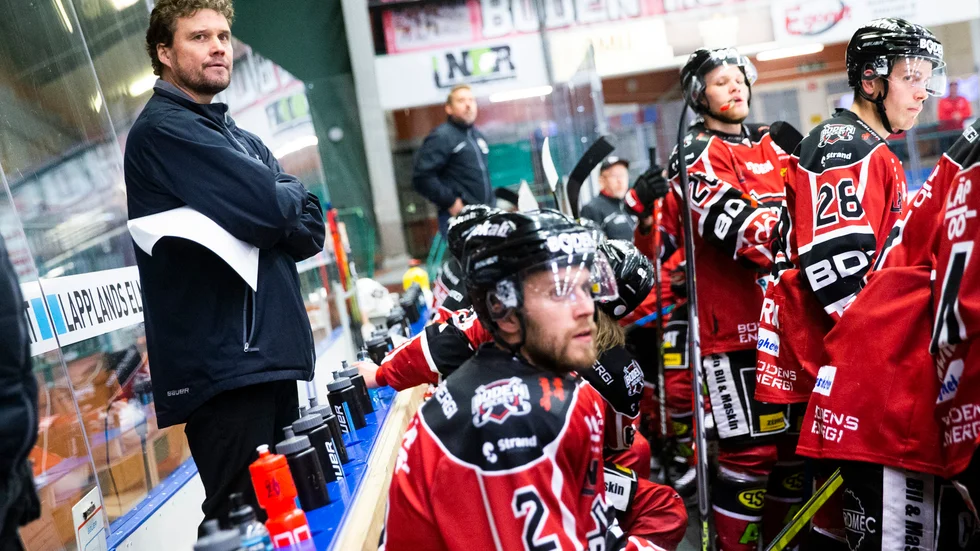 Robert Nordberg i Boden Hockeys bås.