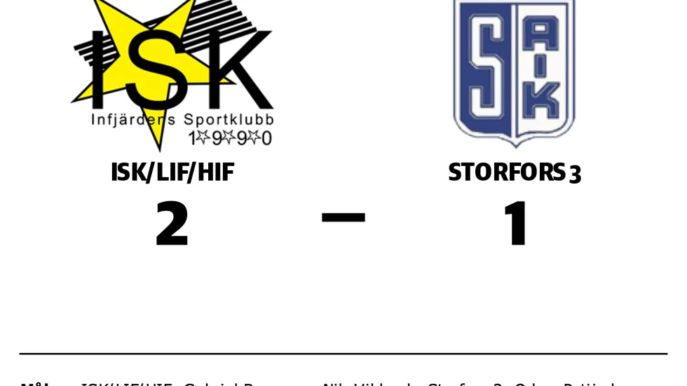 ISK 2/ LIF 2/ HIF 2 vann mot Storfors AIK 3