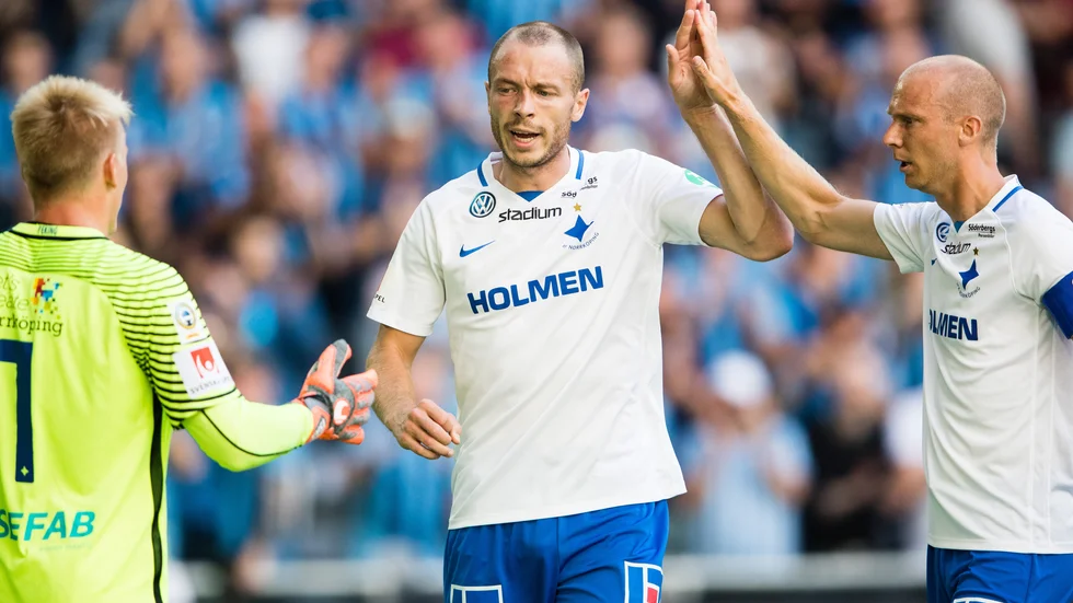 Fjóluson tillsammans med Isak Pettersson och Andreas Johansson 2018.