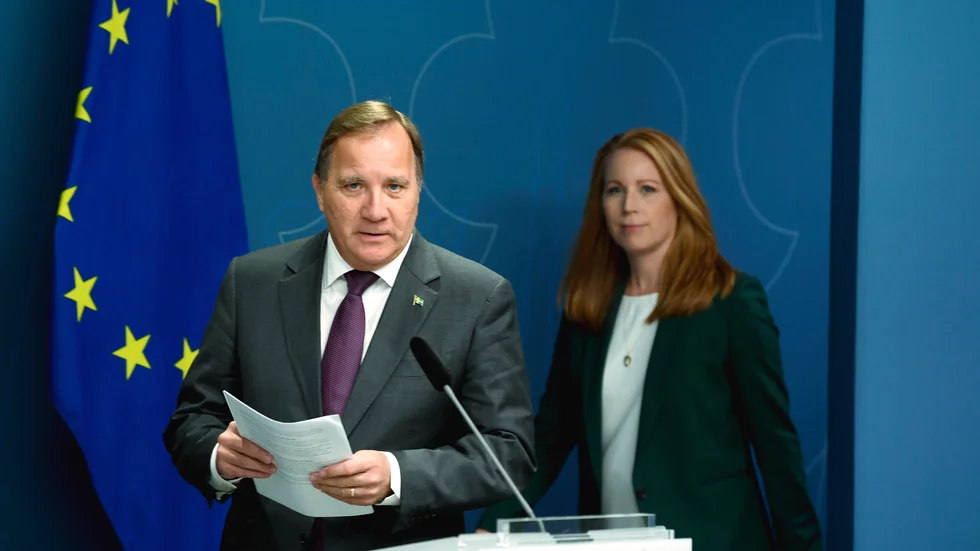 Statsminister Stefan Löfven (S) och centerledaren Annie Lööf (C).