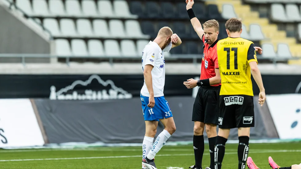 Filip Dagerstål visades ut med halvtimmen kvar. En utvisning som kostade IFK matchen i 2–1-förlusten borta mot Häcken. 