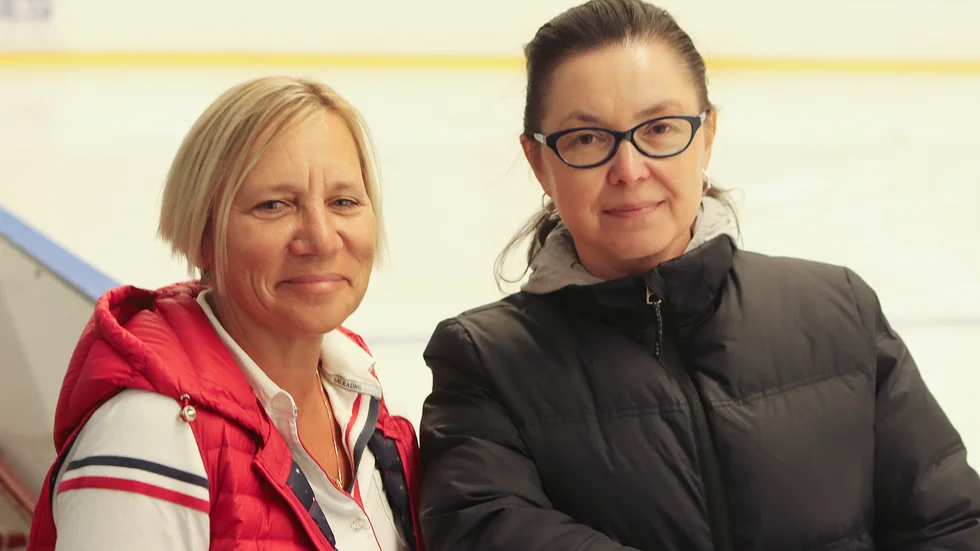 Äntligen är Tatyana Petrova tillbaka i Katrineholm. Från vänster: Irina Wigren, Tatyana Petrova.