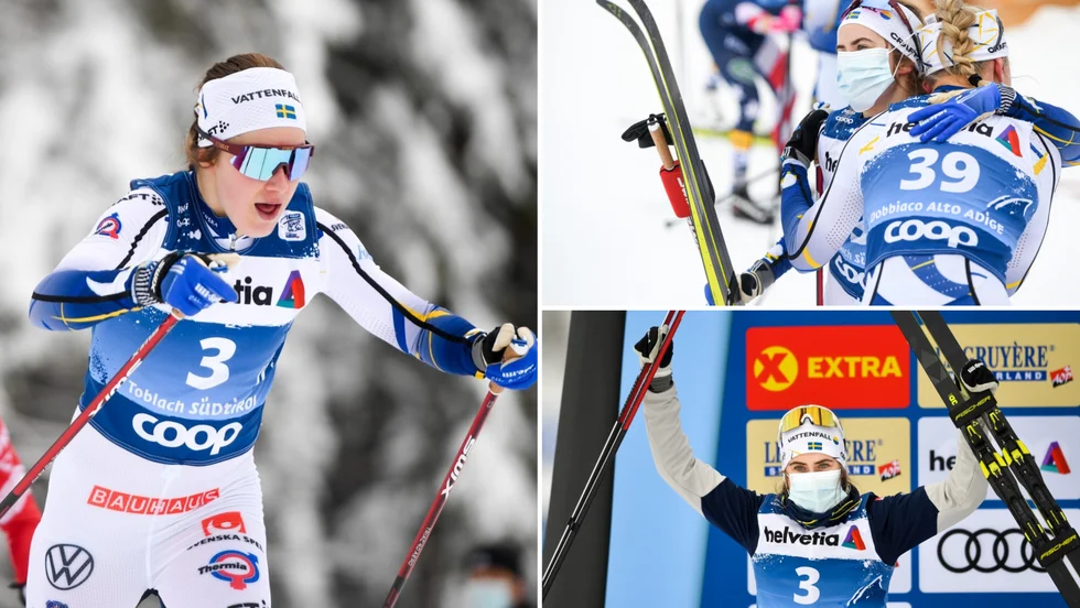Ebba Andersson fick äntligen jubla över en världscupseger. 