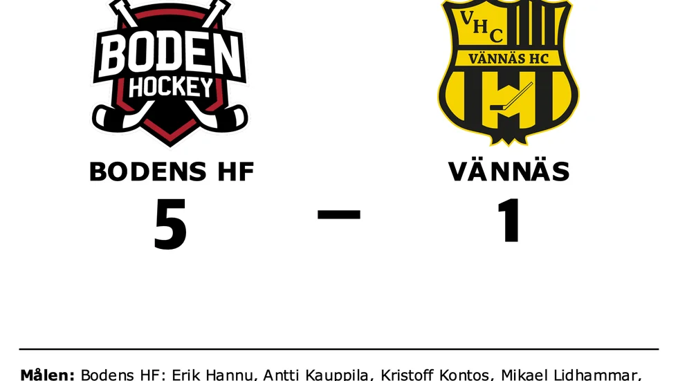 Bodens HF vann mot Vännäs
