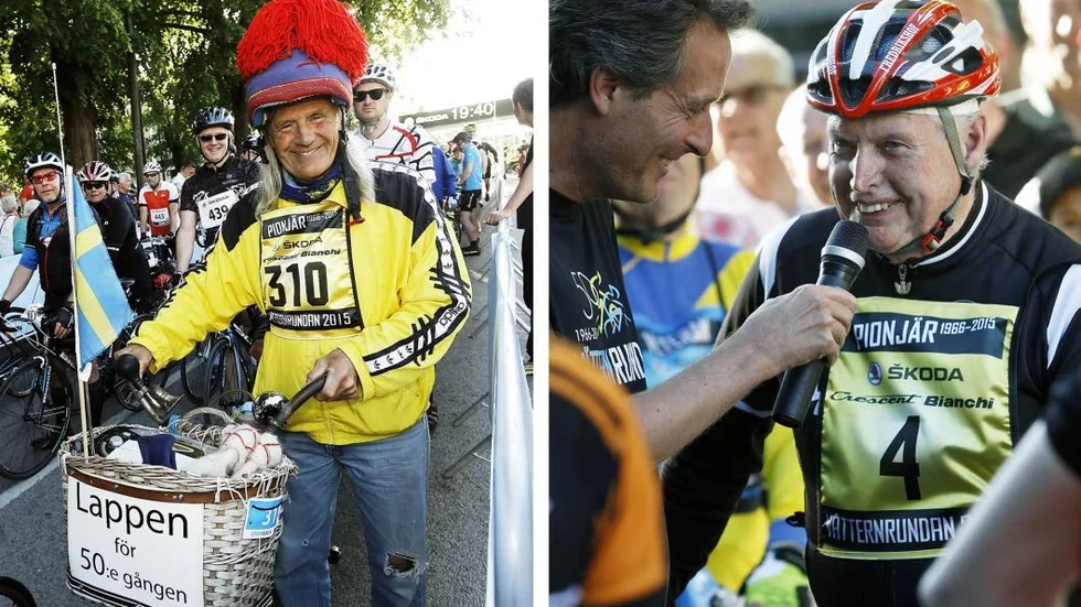 Stig "Lappen" Johansson och Lars-Åke Åkerman innan sin 50:e start. De kom i mål båda två.