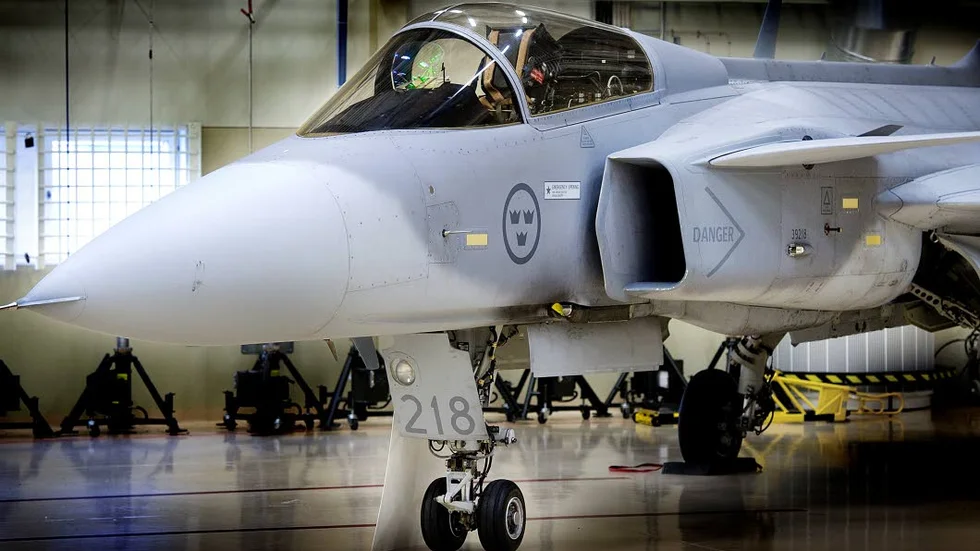 OLYCKA. Noshjulet till en JAS 39 Gripen exploderade. (Arkivbild)