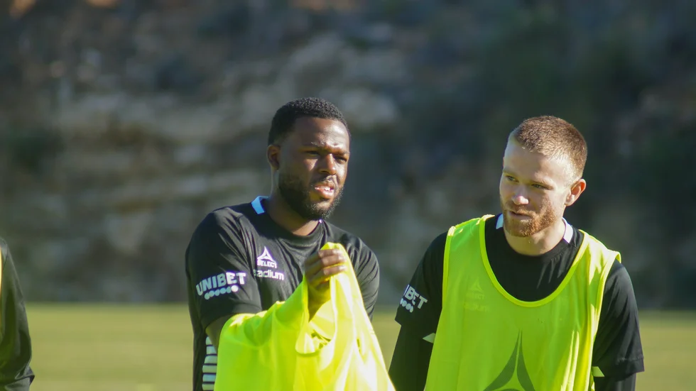 Christian Kouakou under måndagens träning. 